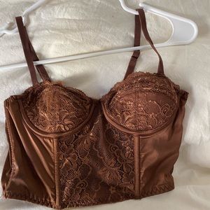 Urban outfitters brown lace corset top